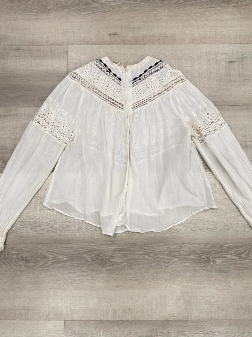 Free People Abigail Victorian Cotton Top